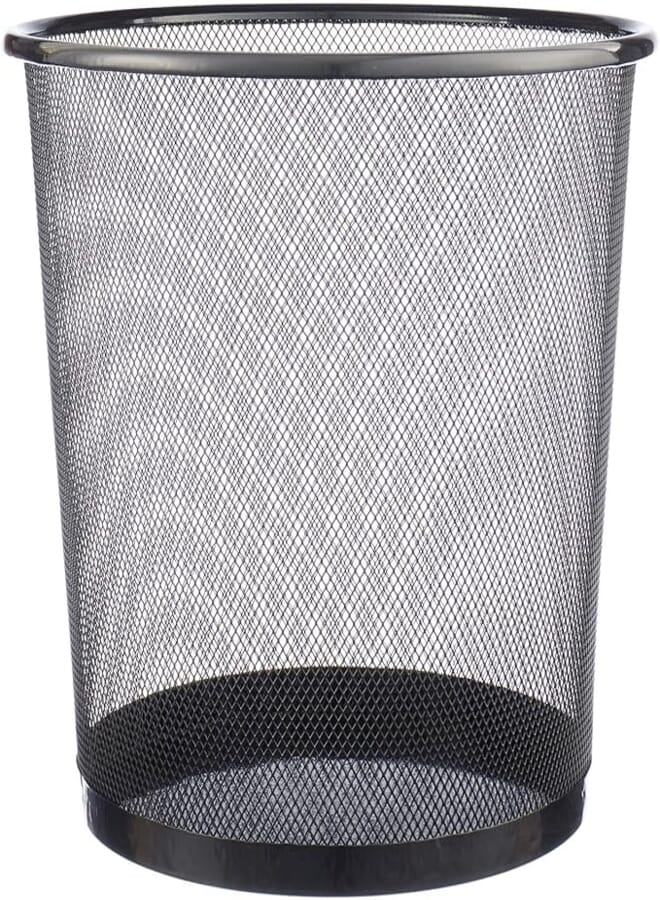 Metal Trash Bin, 30 cm - Black